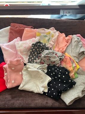 Assorted Pink and Multi-Color Baby Onesies Pack -